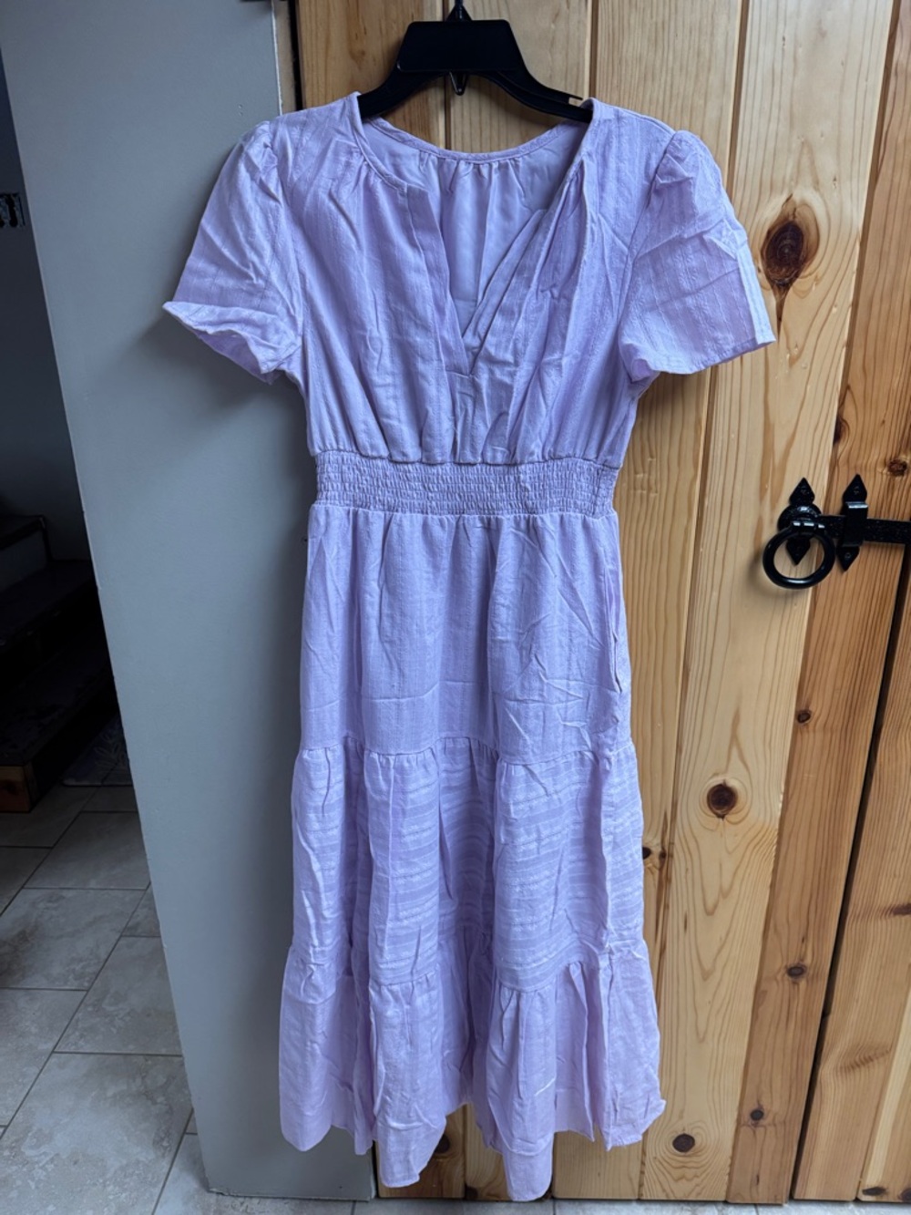 Light Lavender Tiered Midi Dress - Women